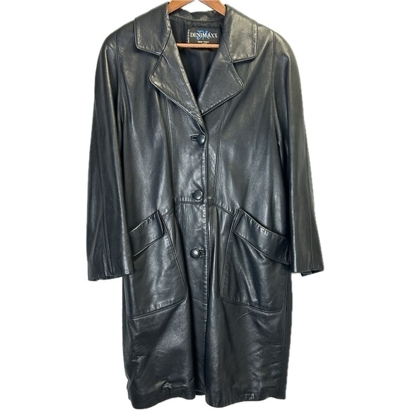 Denimaxx New York Soft Leather Mid Length Lined Winter Coat Size M - Picture 1 of 10